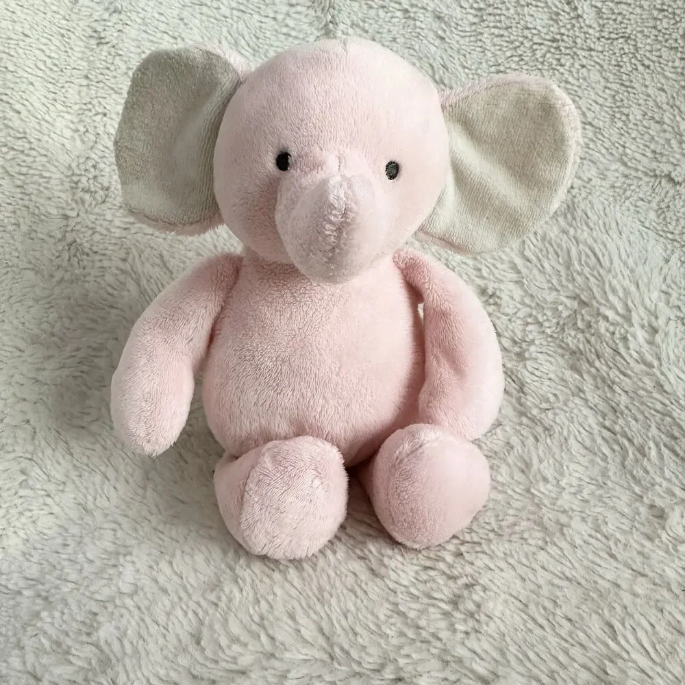 Carters Just One You Pink Elephant Plush Rattle 8